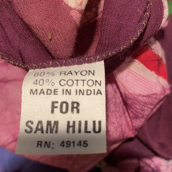 Batik style scarf throw wall hanging 42 in square palm trees water sailboat - Picture 2 of 2